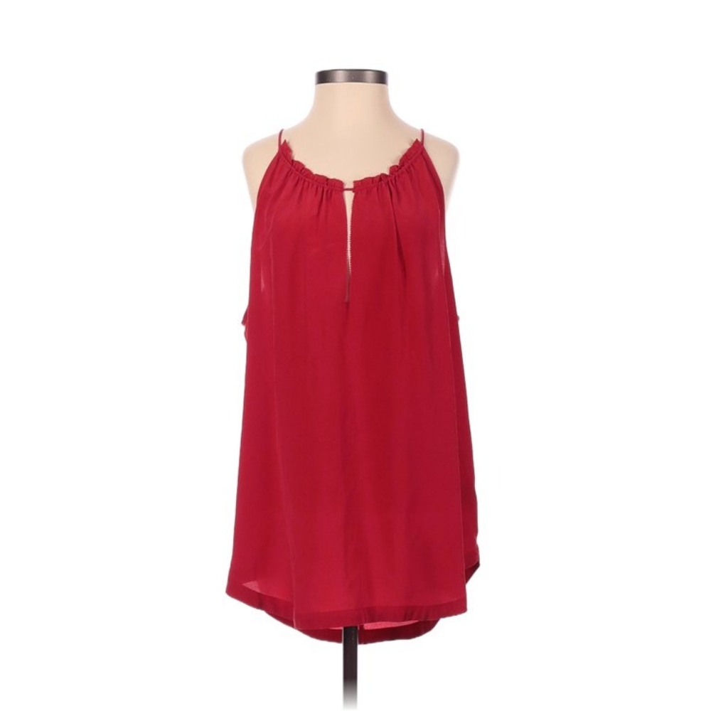 PJK Patterson J. Kincaid 100% Silk Red Sleeveless Razor Back Blouse M